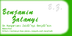 benjamin zalanyi business card